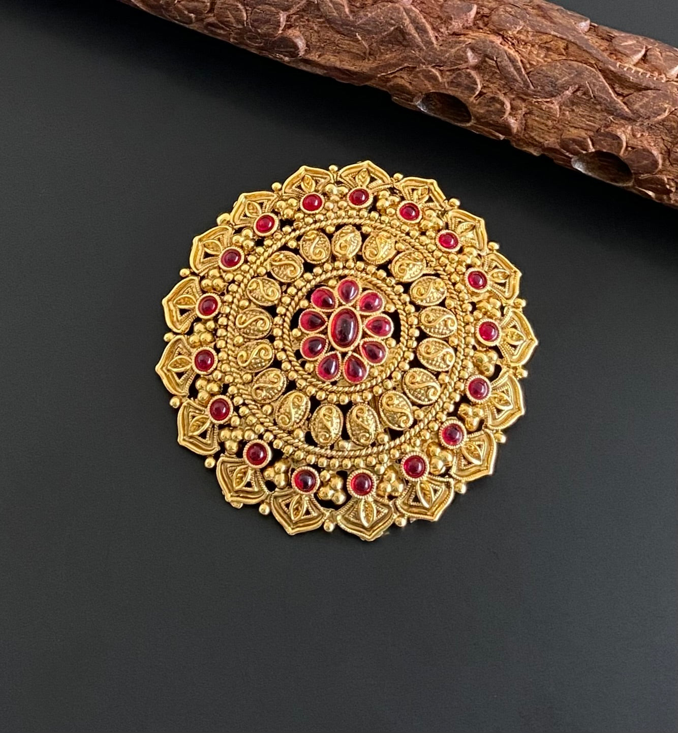 Antique gold tone kemp round hair jewel(rakodi)dj-53624