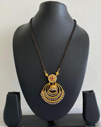 Matte Finish Ruby jhumkka Pendant Mangalsutra-dj17130