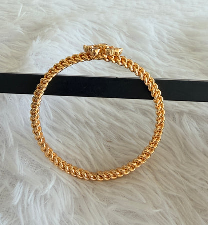 Gold tone AD flower kada/bangle(2.4) Dj-53282