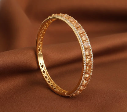 Gold tone Gold square stone bracelet -dj17525