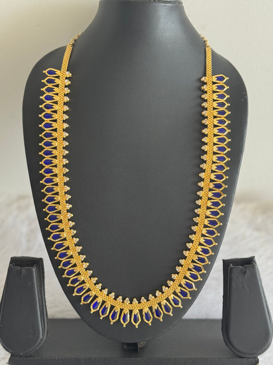 Gold tone blue kerala style nagapadam haar dj-51622