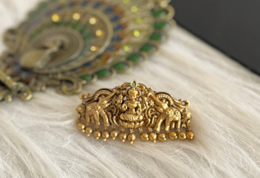 Antique gold tone lakshmi elephant hair clip dj-51346