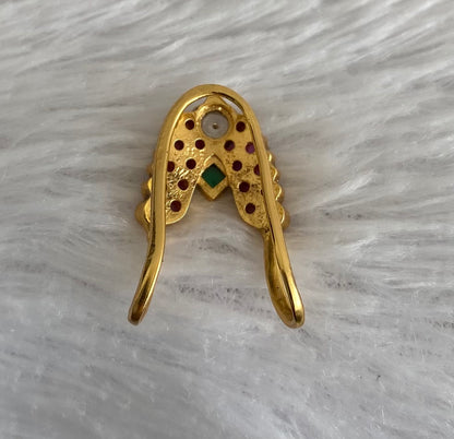 Matt finish kemp-green-white vanki style finger ring dj-53676