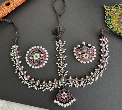 Black finish real kemp-green-white pearl head set/tikka dj-52293