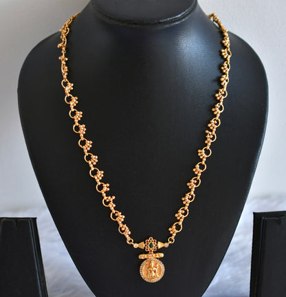 Matte finish cz kemp-green Lakshmi chain dj-52416