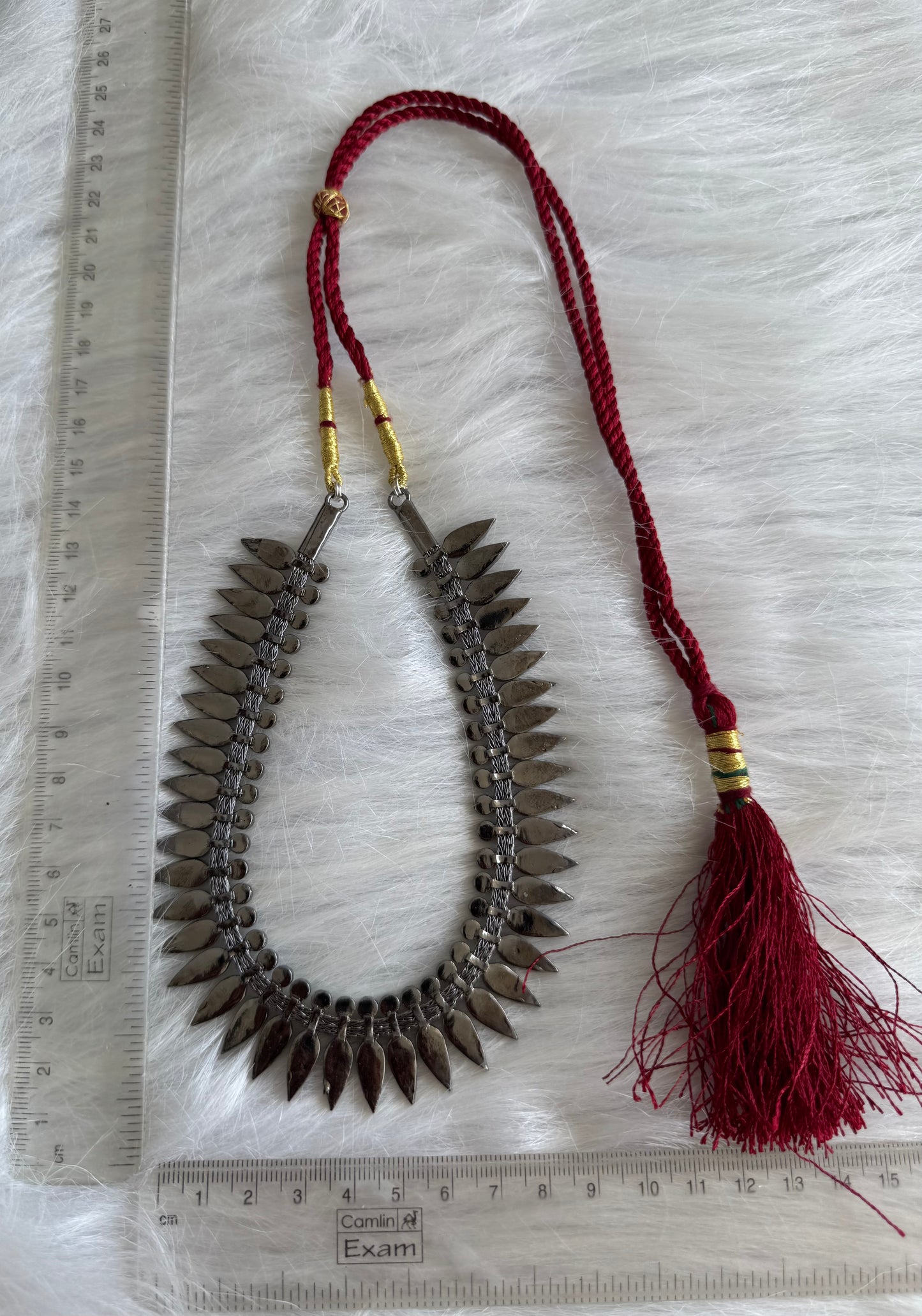 Black finish mulla mottu precious kemp necklace dj51028