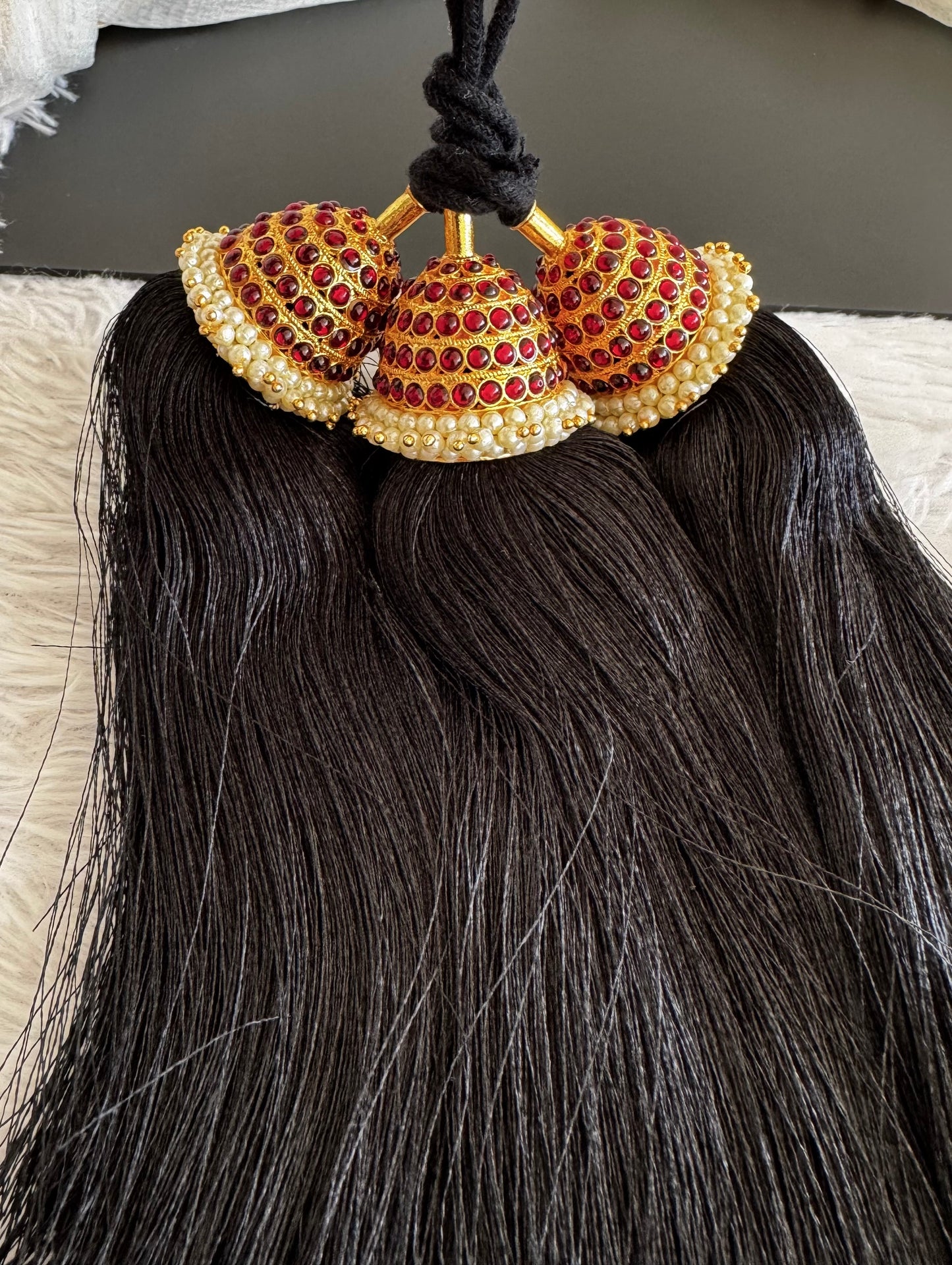 Gold tone kemp pearl kuppulu (Hair accessory) dj-52760