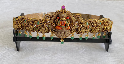 Matte finish meenakari lakshmi peacock waist belt dj-53519