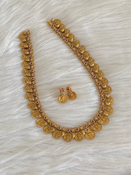 Matte finish mango lakshmi coin short haar set dj-54561