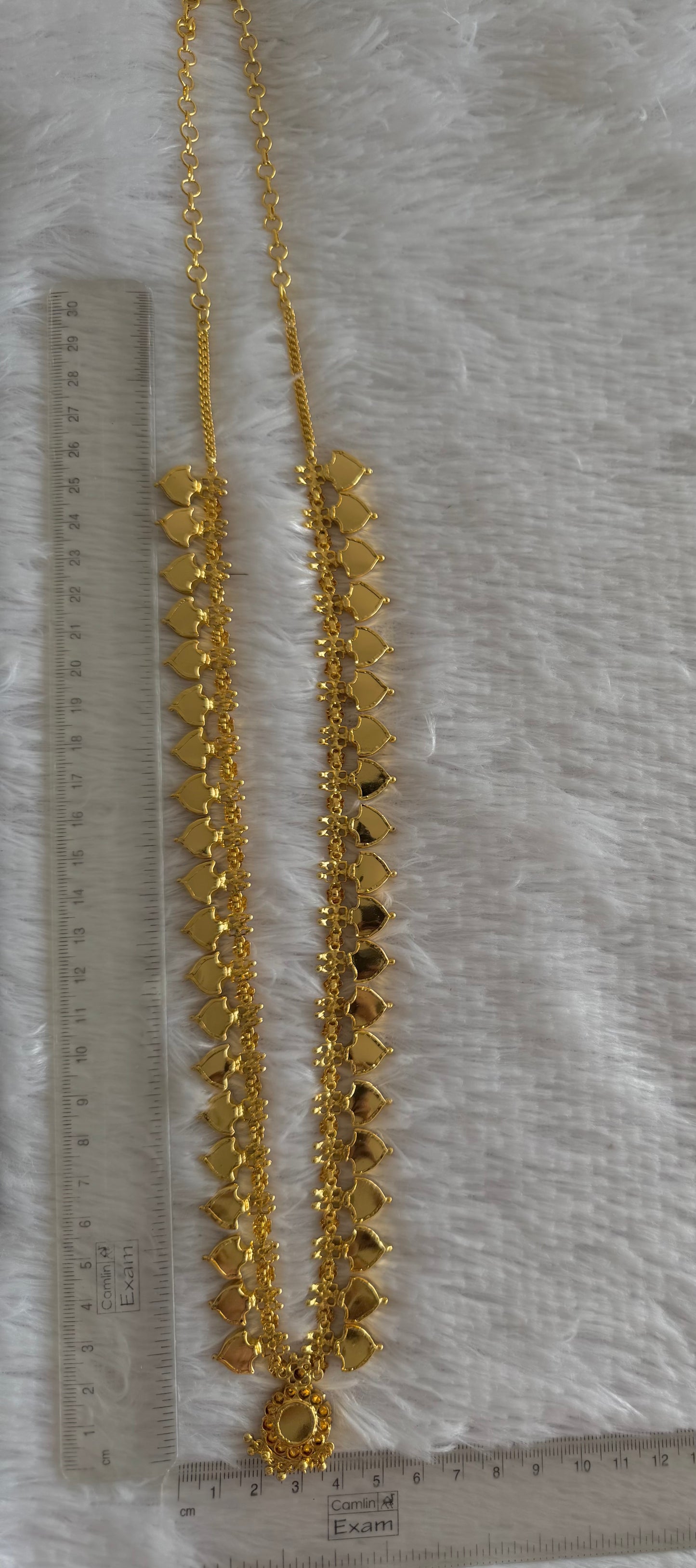 Gold tone Kerala style Red Palakka Haar DJ21867