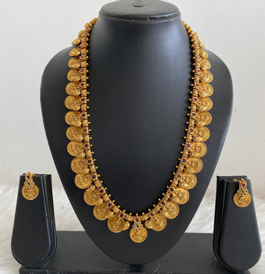 Matte finish mango lakshmi coin short haar set dj-54561