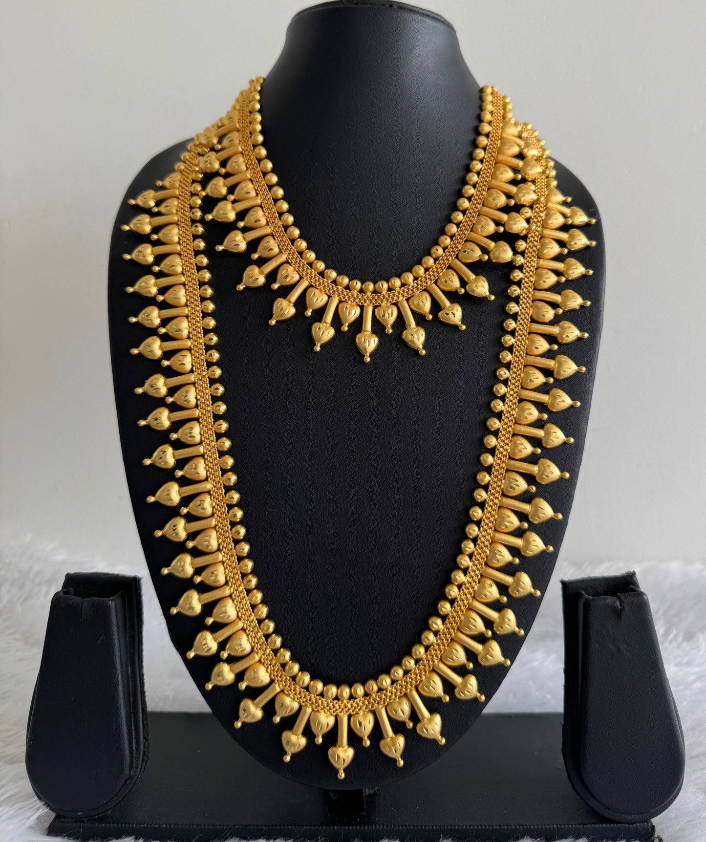 Matte Gold tone kerala style heart combo set dj-51647
