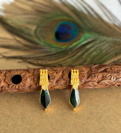 Gold look alike green-pink kerala style nagapadam big necklace dj-51720