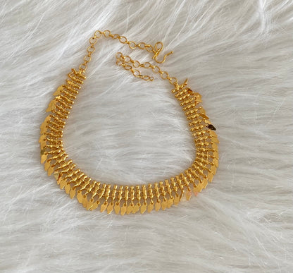 Gold tone elakka thali choker necklace dj-54549
