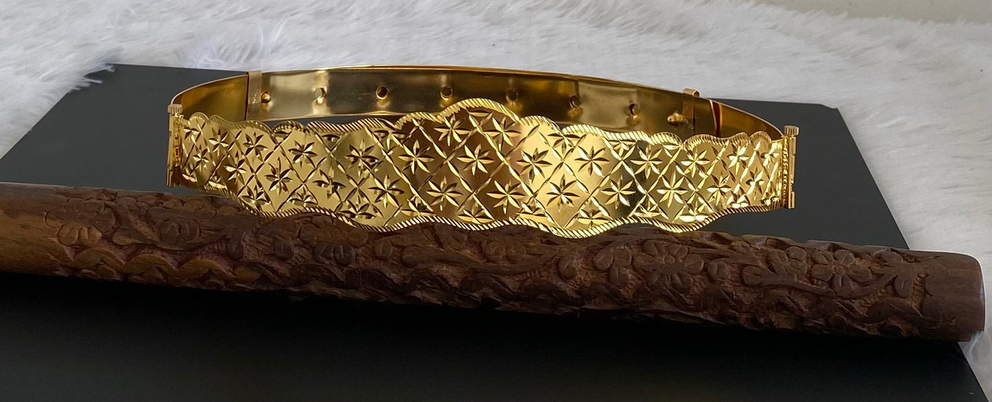 Gold tone flower design adjustable kid’s waist belt dj-53470