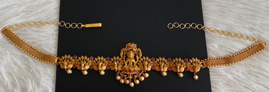 Matte finish ruby Lakshmi bridal waist band dj-10415