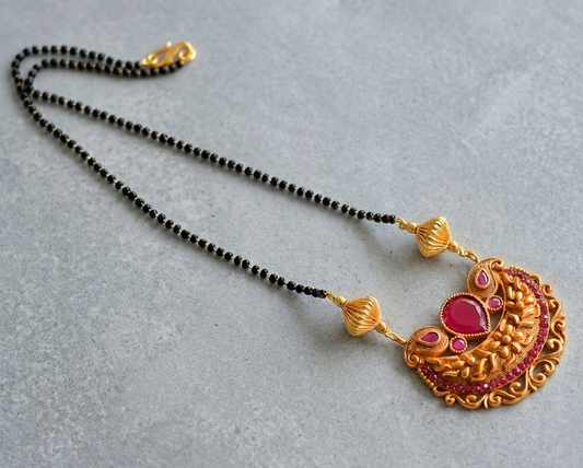 Matte Finish Ruby Mango Mangalsutra dj-10521