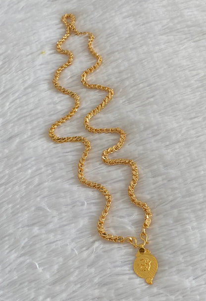Gold tone 24 inches chain with om pendant dj-54378