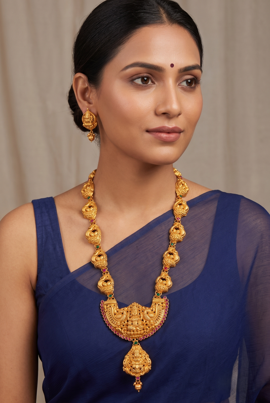 Matte finish ruby-emerald lakshmi Nagasu haar set dj-10707
