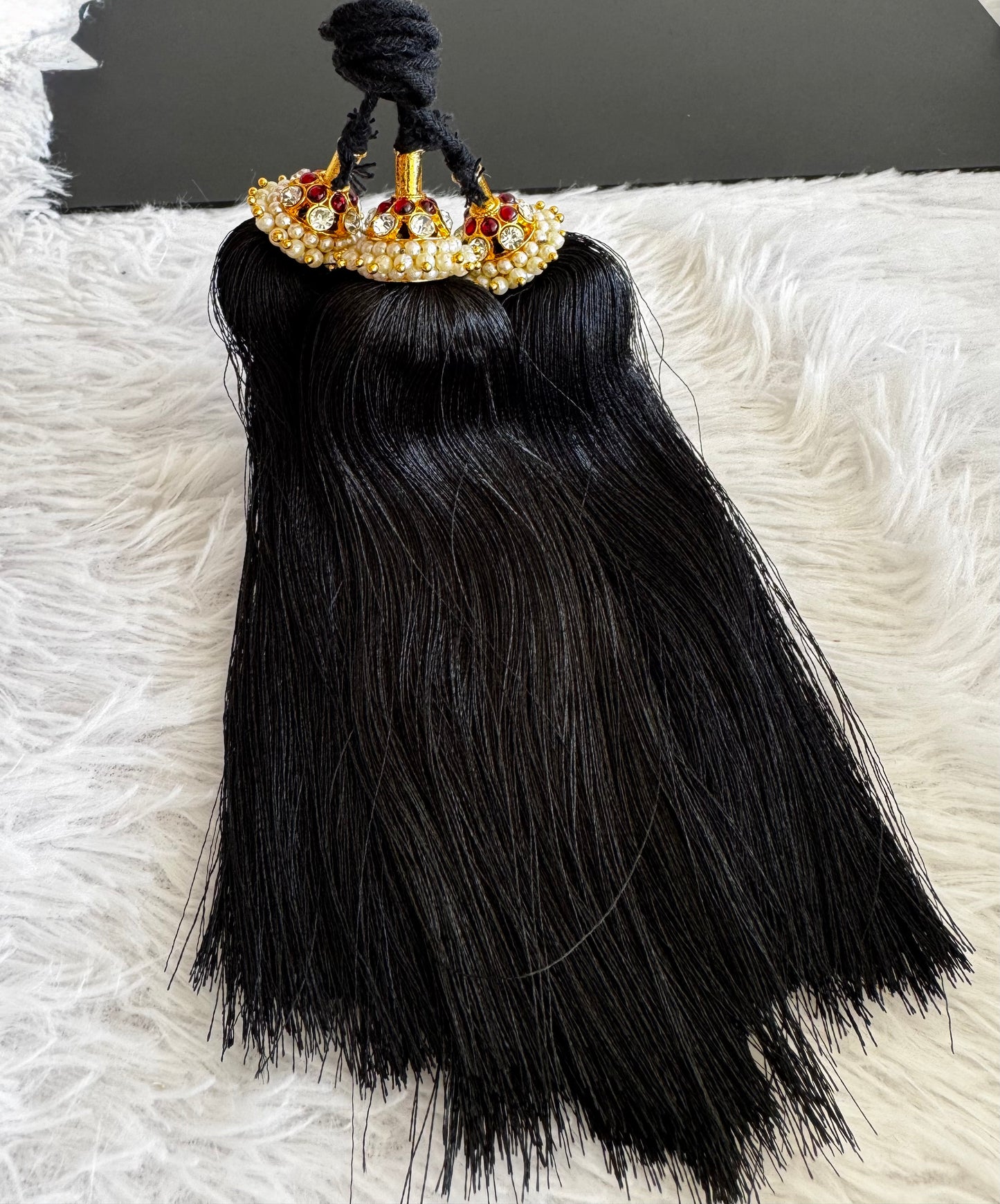 Gold tone kemp-white pearl kuppulu (Hair accessory) dj-52756