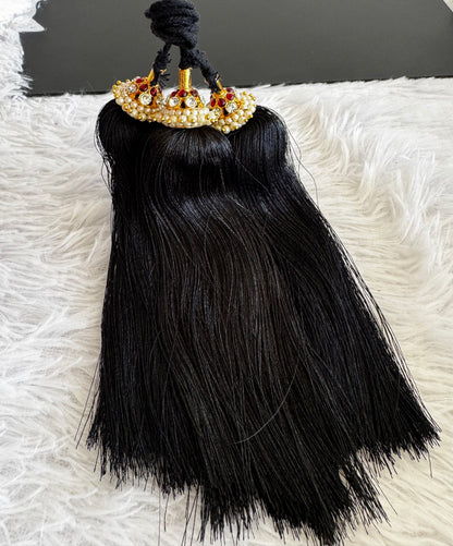 Gold tone kemp-white pearl kuppulu (Hair accessory) dj-52756