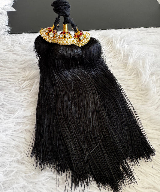 Gold tone kemp-white pearl kuppulu (Hair accessory) dj-52756