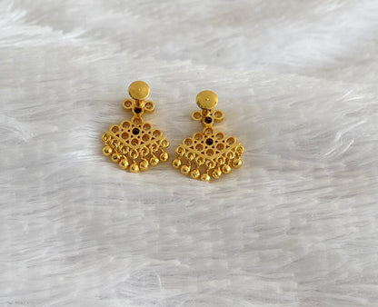 Gold tone black-white stone pathakkam earrings dj-54903