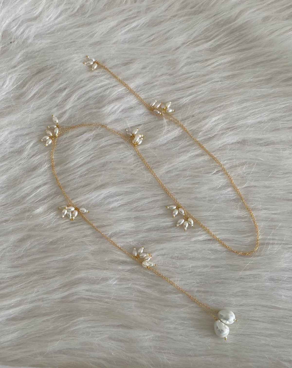 Long wrap around pearl necklace dj-54973