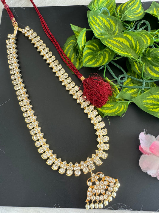 Gold tone AD white stone mango haar dj-51187