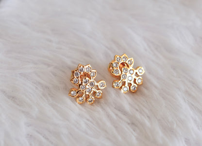 Gold tone AD white stone stud/earrings dj-52779