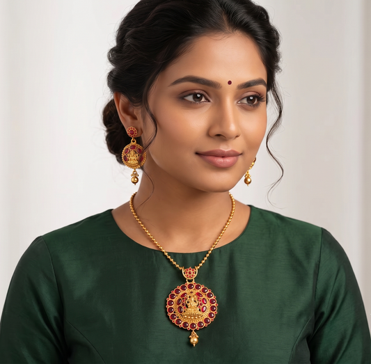 Antique kemp lakshmi necklace set dj-11278