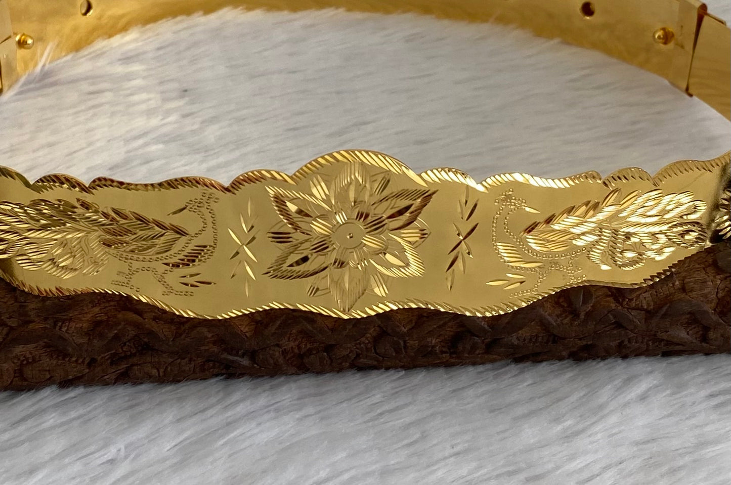 Gold tone peacock flower design adjustable waist belt (kids) dj-53469