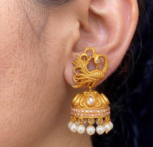 Matte Finish Golden Swan Jhumkka-dj11656