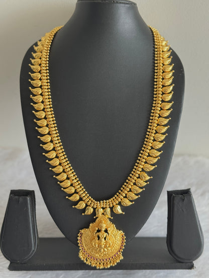 Gold look alike kerala style ad pink lakshmi mango haar dj-51641