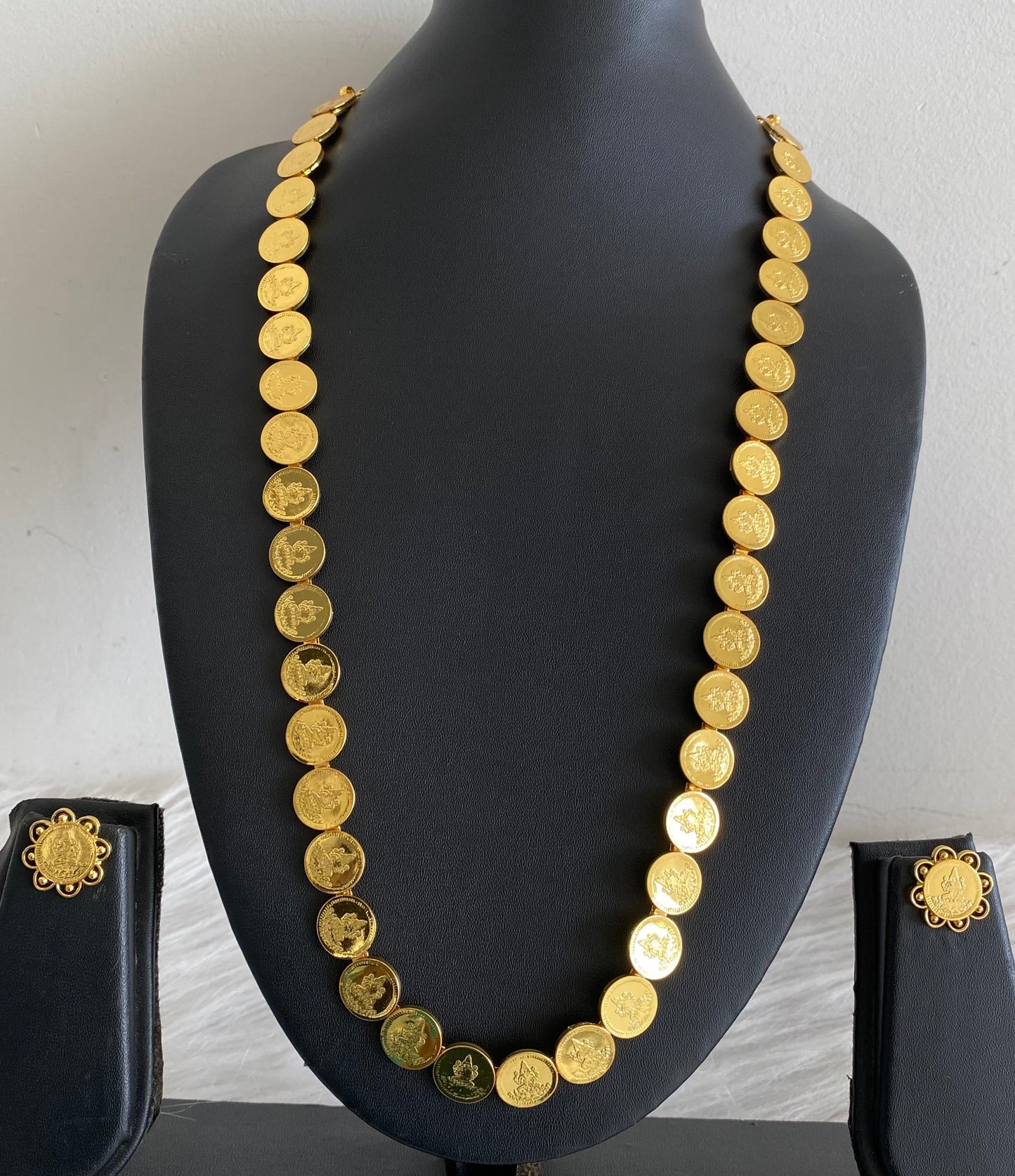 Gold tone lakshmi coin haar set dj-54209