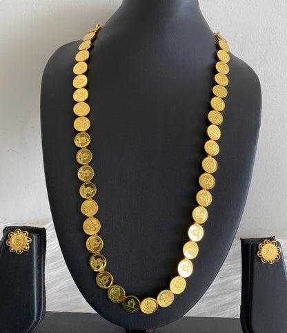 Gold tone lakshmi coin haar set dj-54209