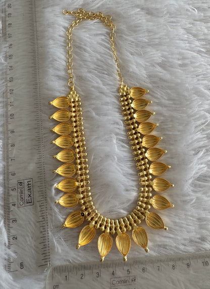 Matte gold tone kerala style necklace dj-51661