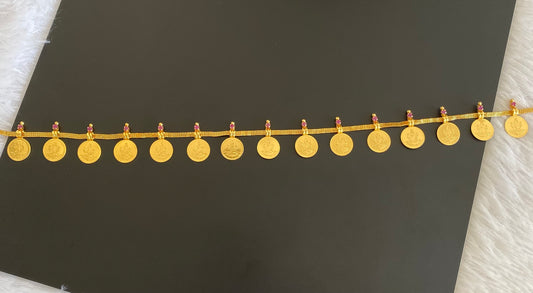 Gold tone lakshmi coin waist chain/hip chain dj-53177