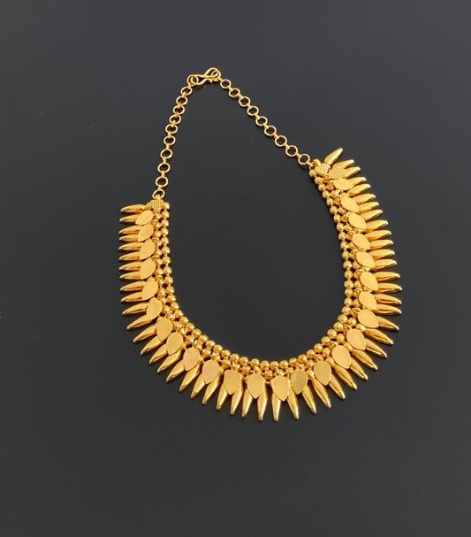 Gold tone elakka mulla mottu necklace dj-54543