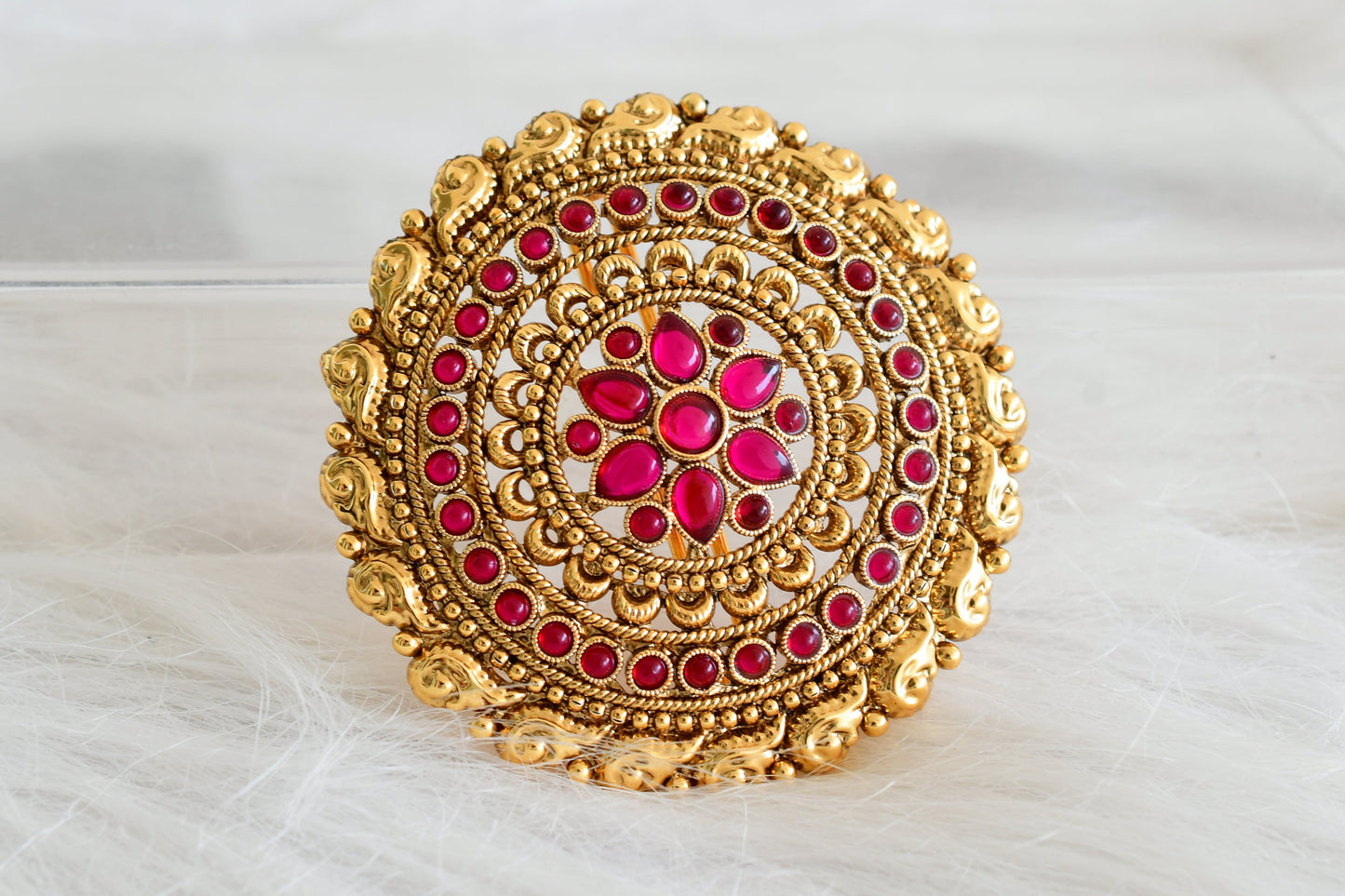 Antique gold tone kemp round hair jewel (rakodi) dj-53628