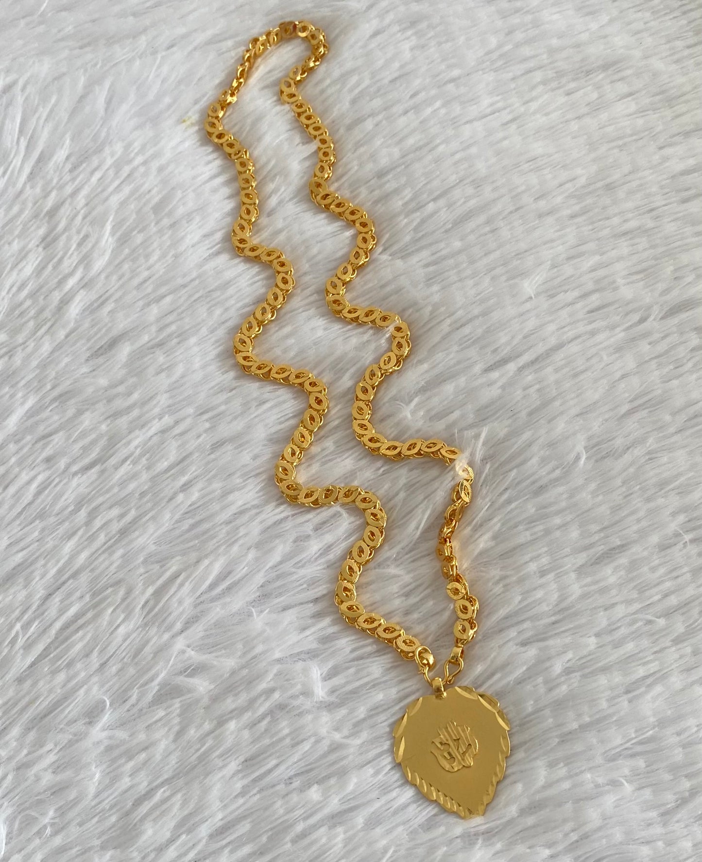 Gold tone 24 inches chain with om pendant dj-54377