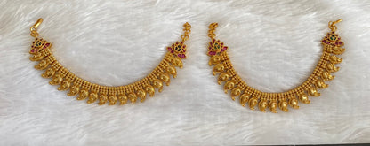 Antique gold tone peacock mango ear side chain dj-54048