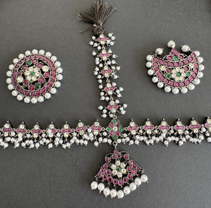 Black finish real kemp-green-white pearl head set/tikka dj-52293