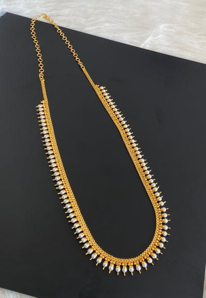 Gold tone kerala style pearl short haar dj-54531