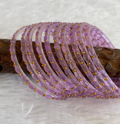 Set of 10 lavender glass bangles(2.4)dj-52852