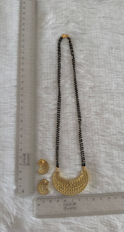 Two tone cz white stone 18 inches moon mangalsutra set dj-52066