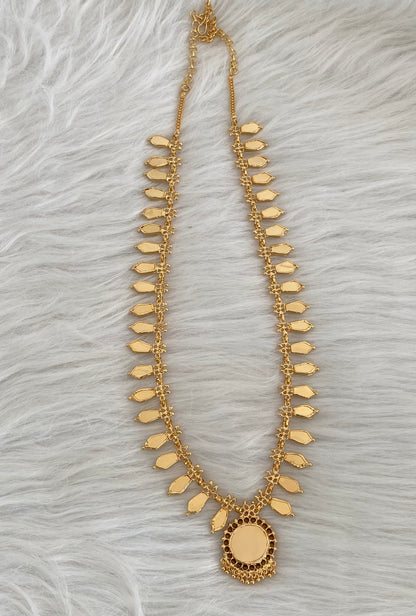 Gold tone pink-green nagapadam kerala style haar dj-54532