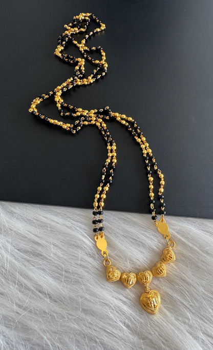 Gold tone 24 inches karimani chain with heart pendant dj-51270