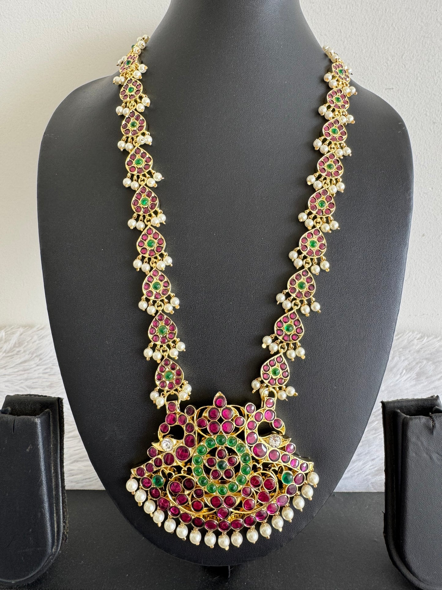 Gold tone precious kemp pearl peacock haar Dj-52304