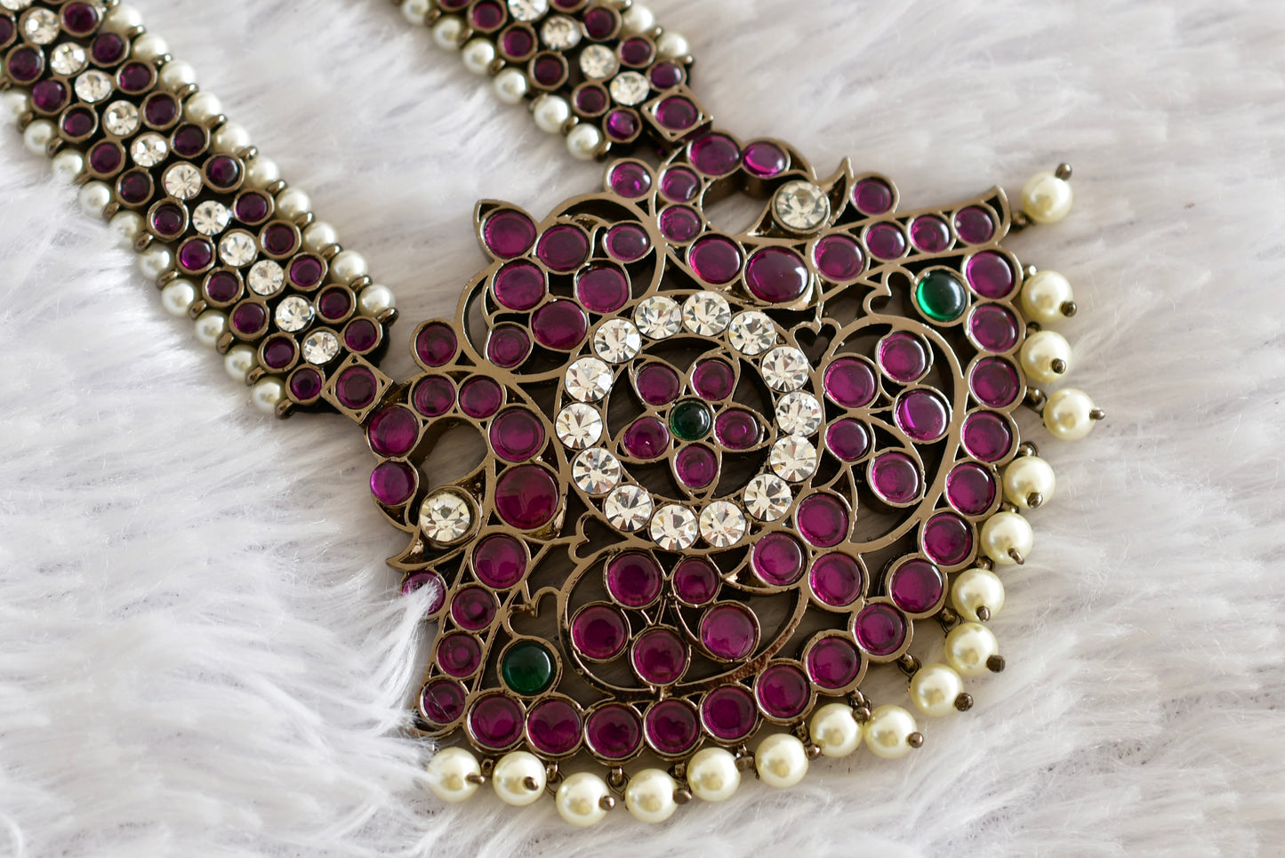 Black finish AD precious kemp pearl peacock haar Dj-52299